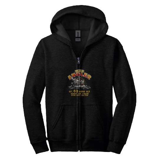 Fishing Fun Gift for Fisherman 60th Birthday vintages 0346 Zip Hoodies