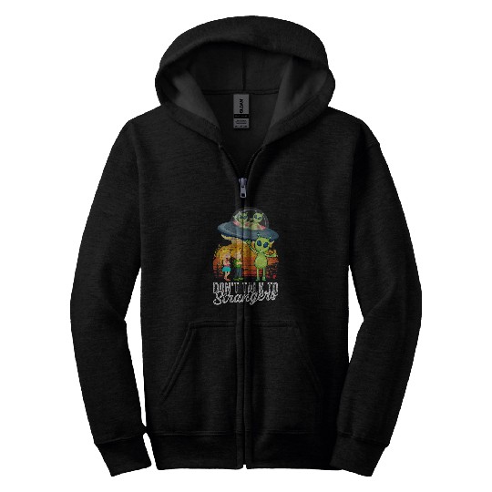 Aliens UFO Dont Talk To Strangers Extraterrestrial Alien Lovers Sci Fi Zip Hoodies
