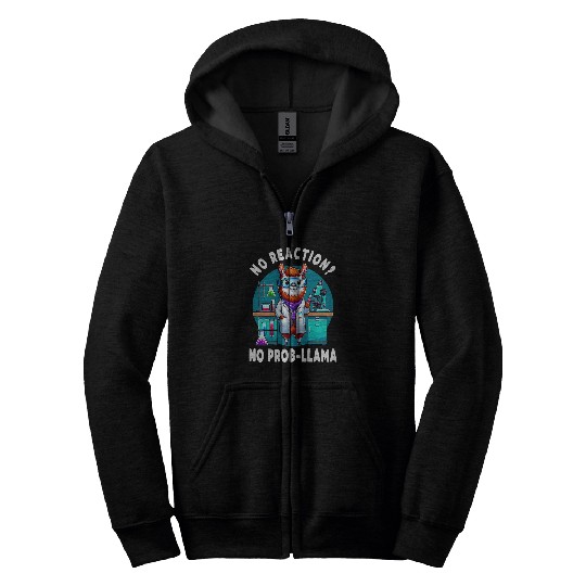 Llama Pet No Probllama Llama Alpaca For Science Teacher Zip Hoodies