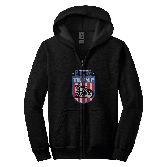 Bikers For Trump 2Motorcycle Trump Supporter Vote 2 Zip Hoodies