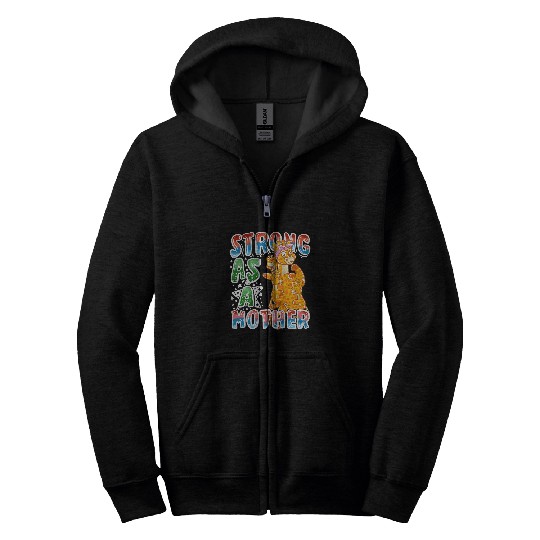 Giraffe Pet Mom Strong As A Mother Mommy Mama Mothers Day Zip Hoodies