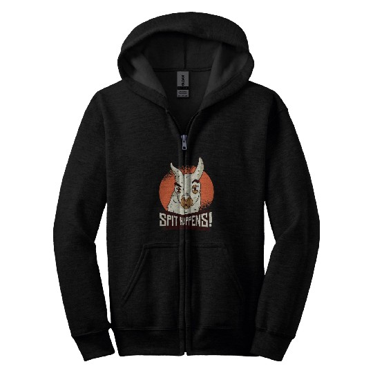 Llama Pet Spit Happens Alpaca Zip Hoodies