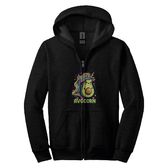 Unicorn Pet Avocorn Cute Avocado Unicorn Funny Hybrid Vegan Fruit Lover Zip Hoodies