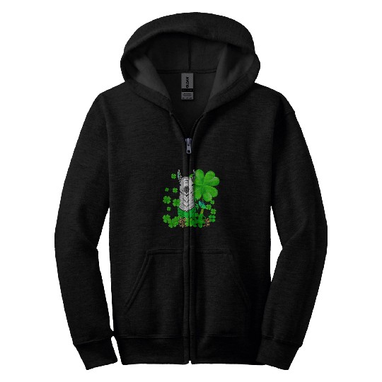 Llama Pet St Patricks Day Llama Green  Shamrock Womens 6 Zip Hoodies