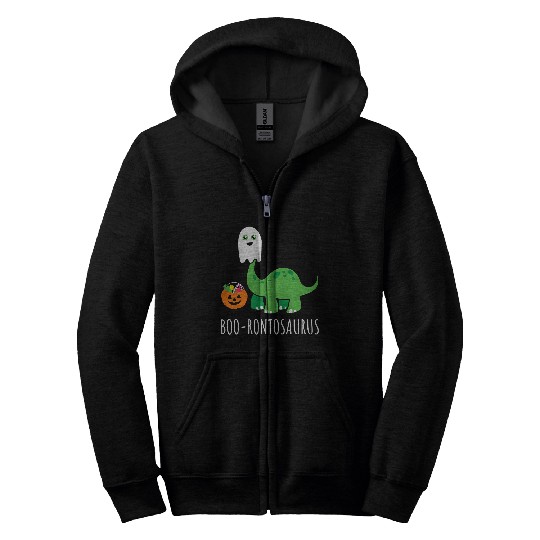 Dinosaur Pet Halloween Dinosaur Brontosaurus BooRontosaurus Zip Hoodies