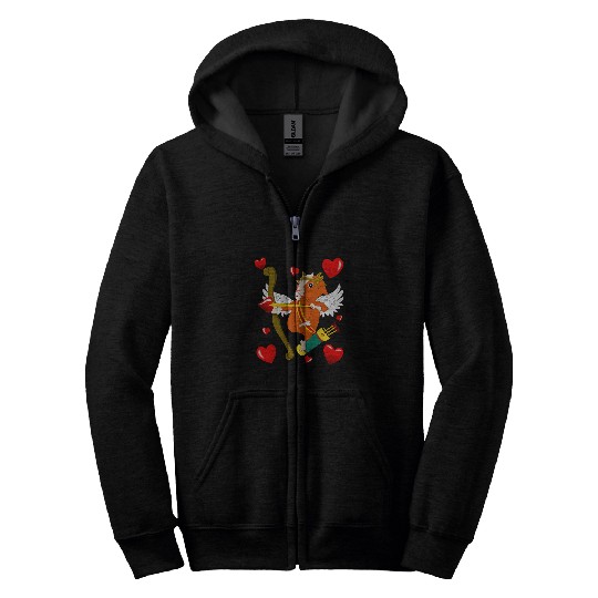 Guinea Pig Pet Cupid Zip Hoodies