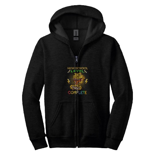 Dinosaur Pet High school Level Complete Gamer Graduation Zip Hoodies