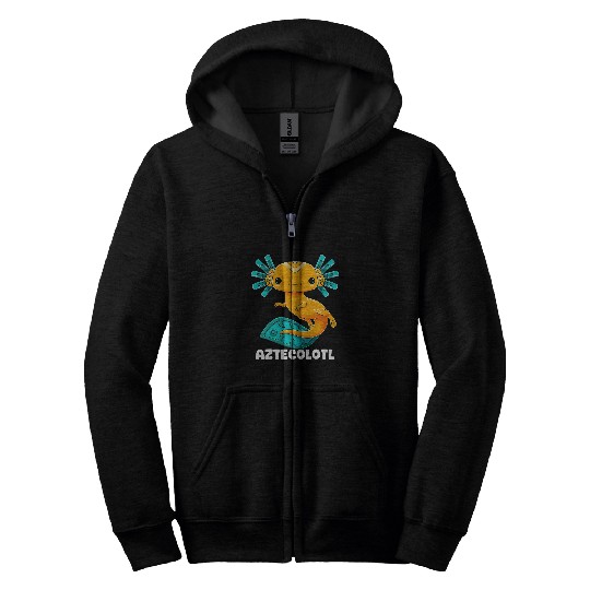 Axolotls Pet Aztec Axolotls Mythology Ancient Mexican Salamander Fish Zip Hoodies