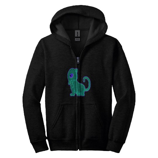 Aliens UFO Space Cat Space Kitten EDM Melt Zip Hoodies