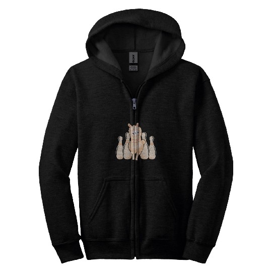 Llama Pet Bowling Pins Alpaca Lover Bowler Bowling Zip Hoodies