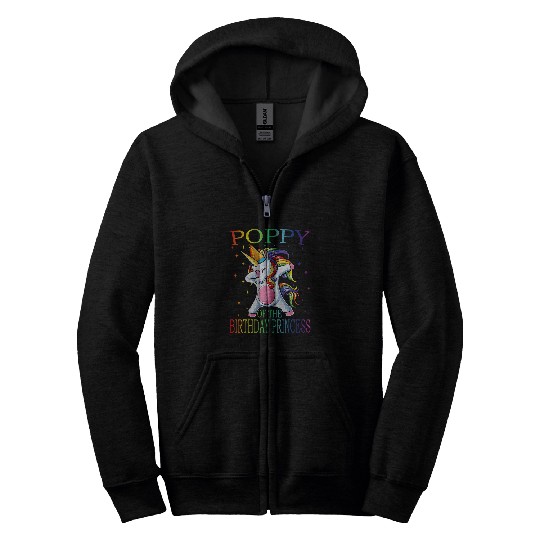 Unicorn Pet Poppy Of The Birthday Princess Unicorn Girl Boy Zip Hoodies