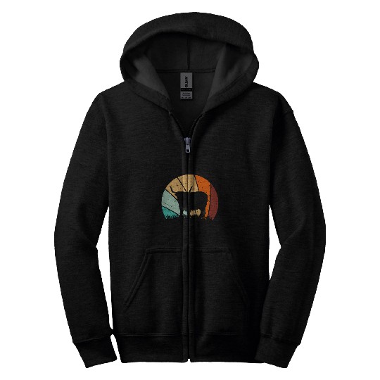 Cow Pet Majestic Highland Cow at Sunset Zip Hoodies