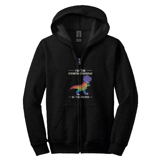 Dinosaur Pet LGBT LGBTRex Dinosaur Im The Rainbow Dinosaur In The Family Zip Hoodies
