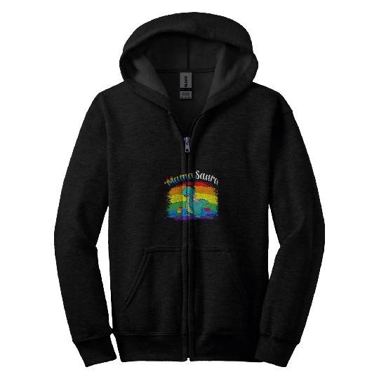 Dinosaur Pet LGBT Mamasaurus T rexs LGBT Pride Cute Dinosaurs Lover Mother Day Zip Hoodies