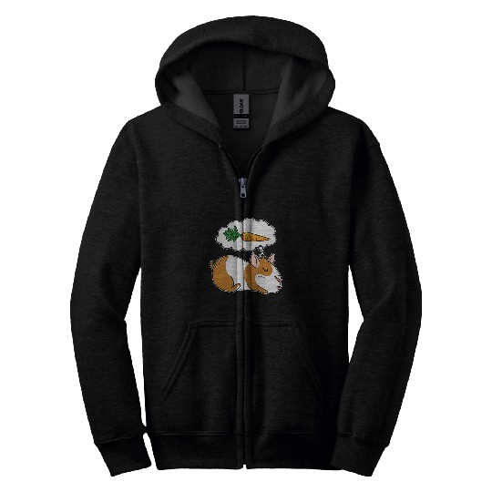 Guinea Pig Pet Dreams Of Carrot Guinea Pigs Rodent Cavies Cavy Zip Hoodies