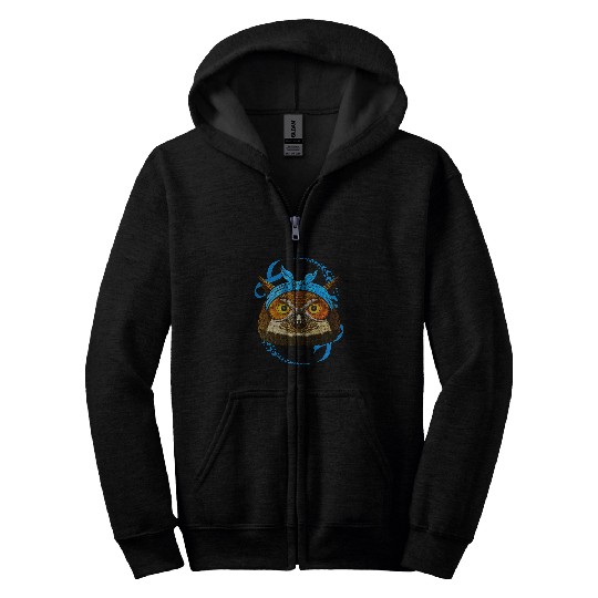 diabetess Ribbon Night Bird Blue Bandana T1D Survivor 330 Zip Hoodies