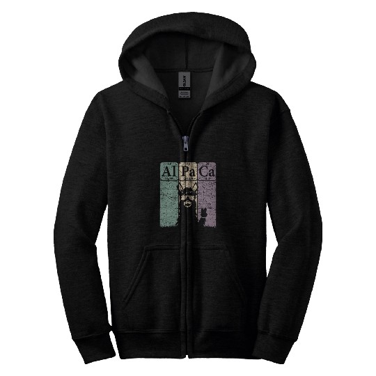 Llama Pet Periodic Table Elements Llama Alpaca vintages 2 Zip Hoodies