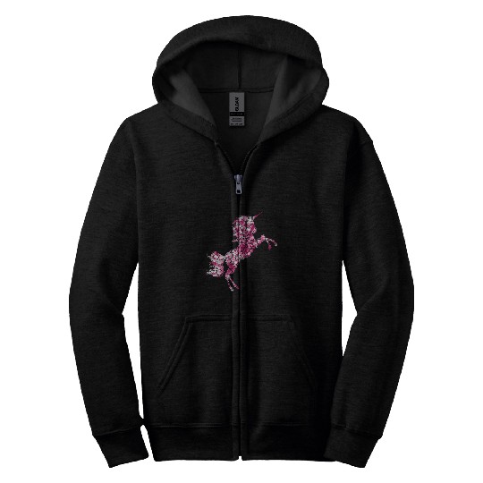 Unicorn Pet Pink Polka Dot Unicorn International Dot Day Girls Kids Zip Hoodies