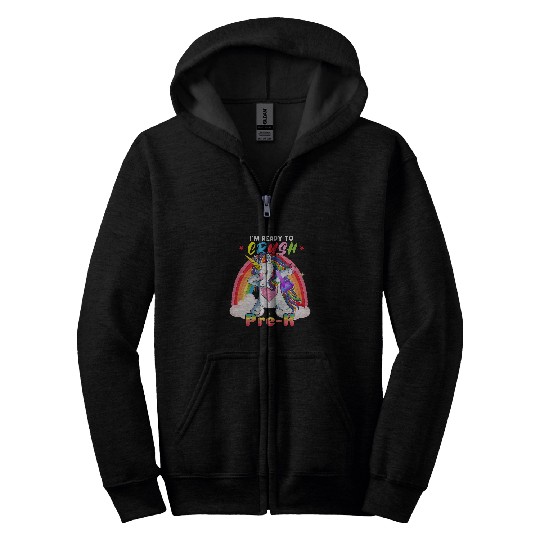 Unicorn Pet Pre K Pre School Back to School  Unicorn Rainbow Zip Hoodies