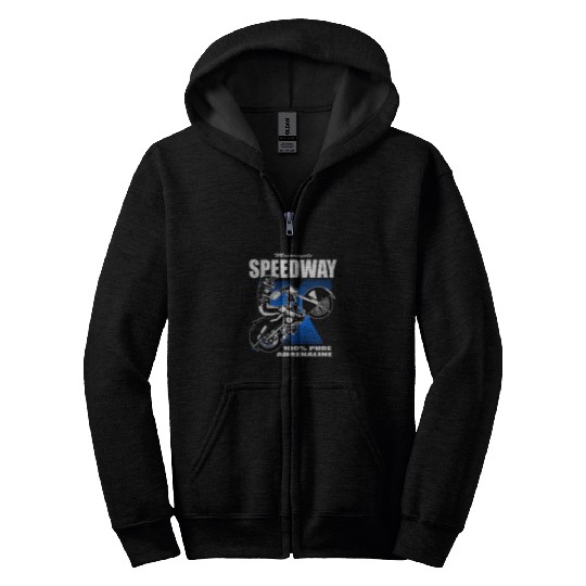 Ice Speedway 2Speedway on Ice 2Motorcycle Speedway Zip Hoodies
