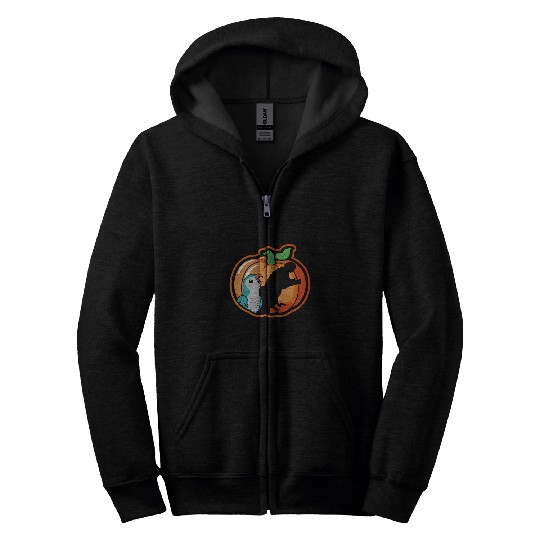 Pumpkin Parrot 2T Rex Shadow I Blue Monk Parakeet Quaker Zip Hoodies