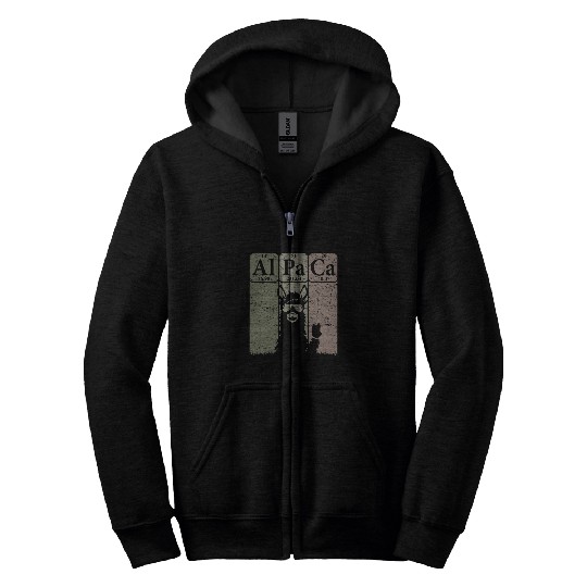 Llama Pet Periodic Table Elements Llama Alpaca vintages 8 Zip Hoodies