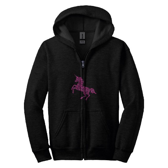 Unicorn Pet Pink Polka Dotted Unicorn International Dot Day Novelty 2 Zip Hoodies