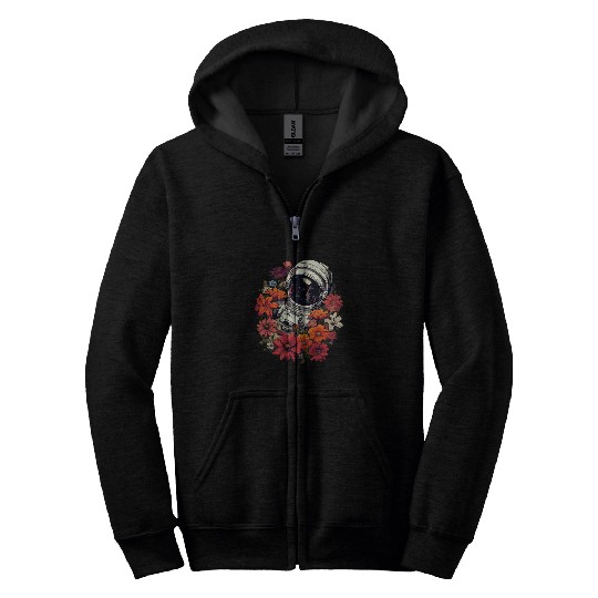 astronaut in flowers cottagecore style for astronauts 5 Zip Hoodies
