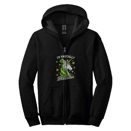 Unicorn Pet Im Magically Delicious St Patricks Day Zip Hoodies