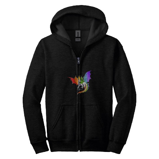 Dragon Pet Gamer LGBTQ Pride Gay LGBT Game Dragon Love Is Love Zip Hoodies