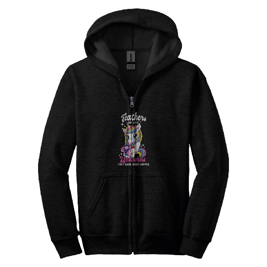 Unicorn Pet Teachers Are Like Unicorns Cute Teacher Appreciation Zip Hoodies