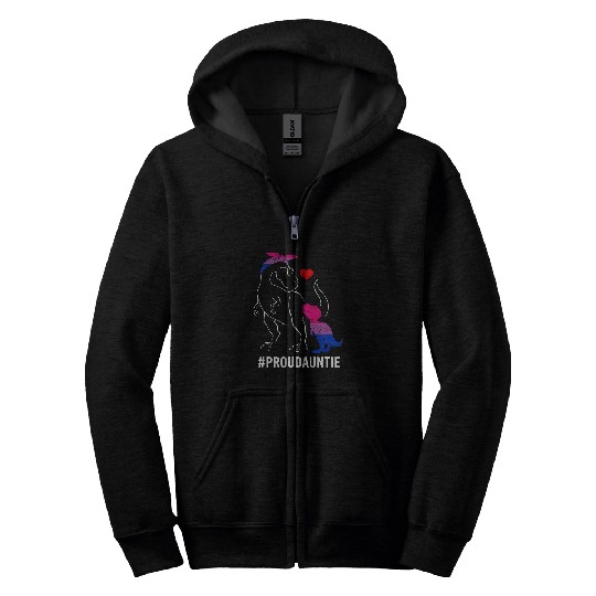 Dinosaur Pet LGBT Proud Auntie Dinosaur T rexs Mama Bisexual Pride Zip Hoodies