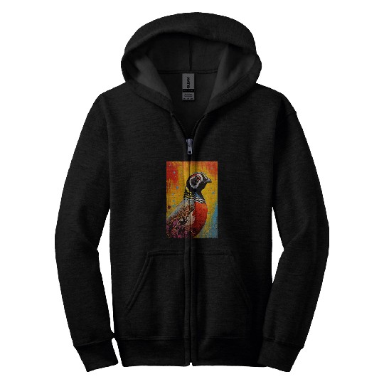 Quail Farmer Pop Art vintages Retro Farm Quail Breeding Zip Hoodies