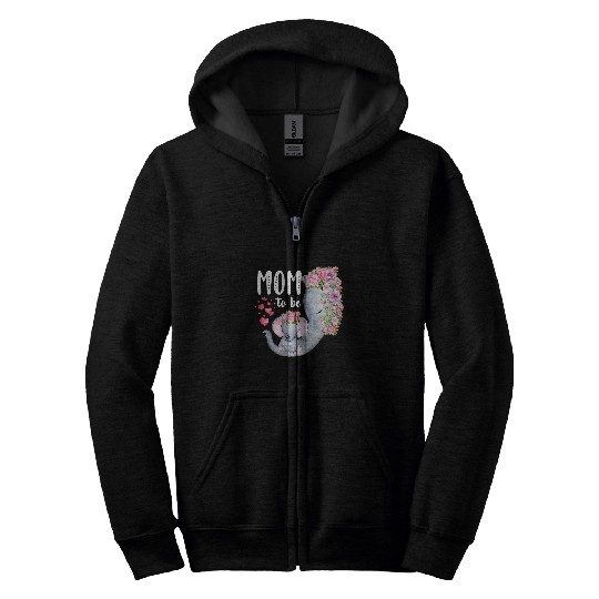 Elephant Mammal mom to be elephant baby shower floral Zip Hoodies