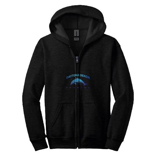 Dolphin Pet Gift Daytona Beach Florida Dolphin Lover Spring Break Vacation Zip Hoodies