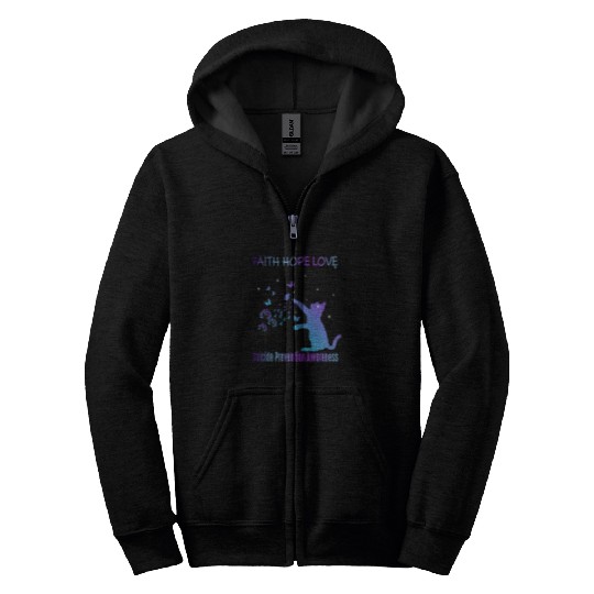 suicides Prevention 988 Ribbon Faith Hope Love Zip Hoodies