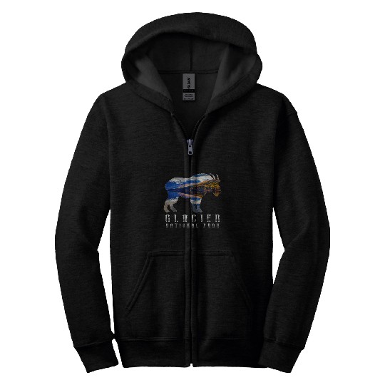 Goats Pet Glacier National Park Goats Lake Image Souvenir Zip Hoodies