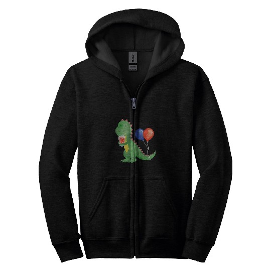 Dinosaur Pet Little sweet dinosaur with lemonade refreshment for all Zip Hoodies