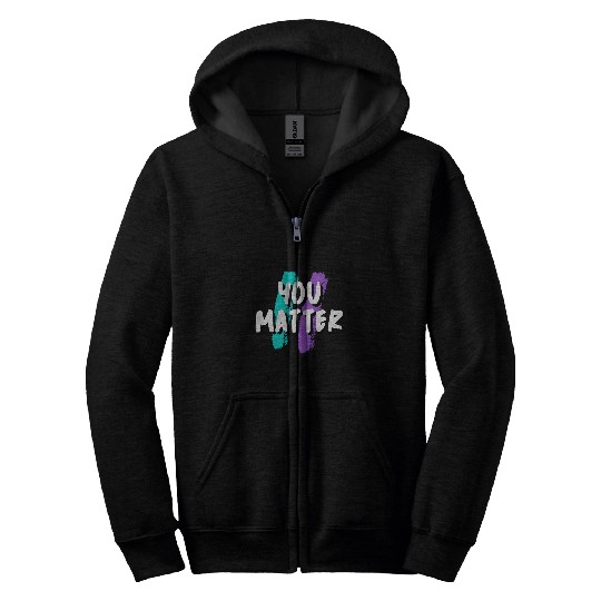 suicides Prevention 988 Ribbon You Matter suicides Prevention Awareness Mental Health 2 Zip Hoodies