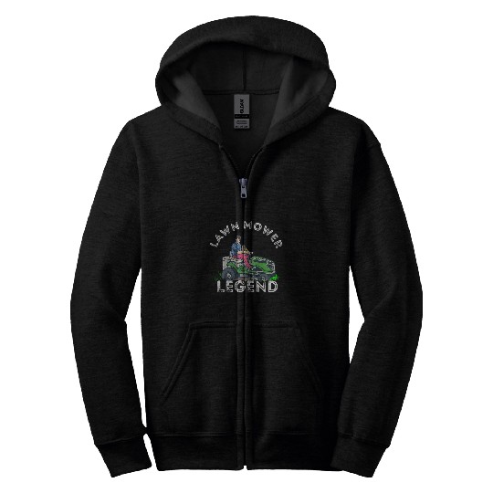 Lawn Mower Fun Legend Lawn Mowing Gardener Lawnmower Gardening Zip Hoodies