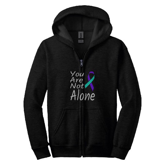 suicides Prevention 988 Ribbon You Are Not Alone suicides Prevention Ribbon Awareness Zip Hoodies