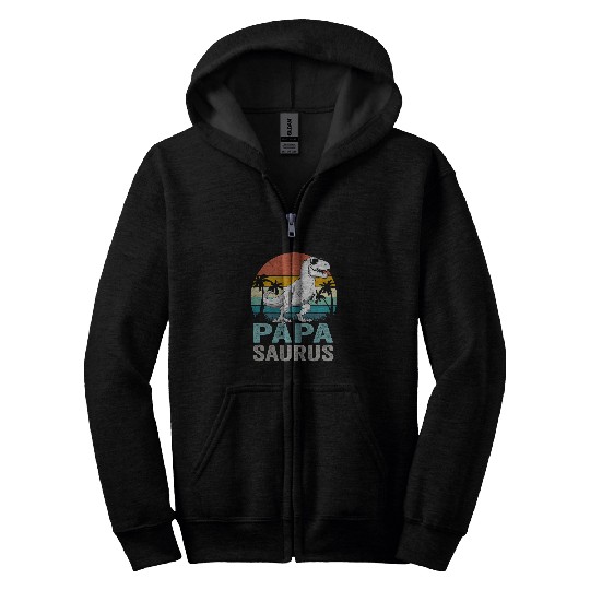 Dinosaur Pet Papasaurus T rexs Dinosaur Papa Saurus Family Matching1 Zip Hoodies