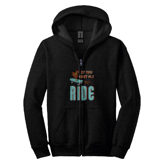 Chicken Pet Funny Competitive Rooster Riding Fast On A Cool Skateboard Zip Hoodies
