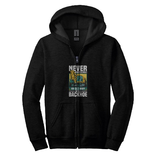 Excavator Fun Heavy Equipment Construction Worker Excavator Operator 2 Zip Hoodies