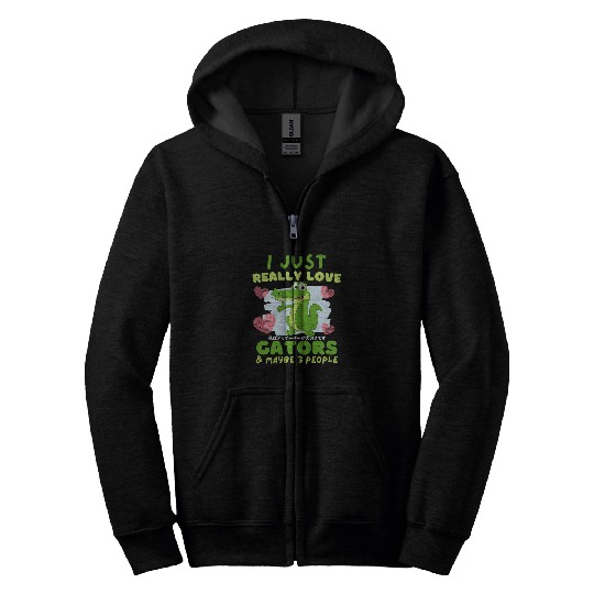 Alligator Pet I Just Really Love Gators and Maybe 3 People Anime Zip Hoodies