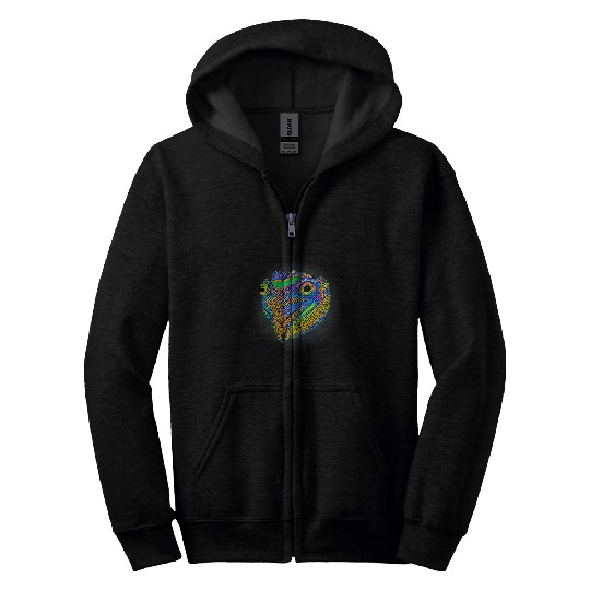 Iguana Pet Chameleon Lover Portrait Reptile Face Funny Lizard Iguana Graphic Zip Hoodies