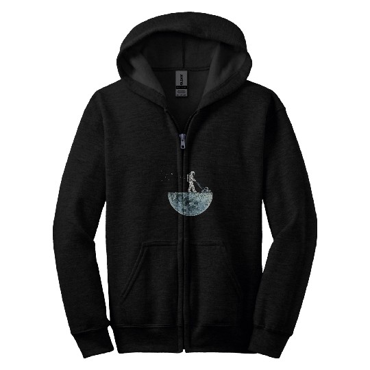 Lawn Mower Fun Moon Lawnmower Galaxy Cosmos Regular Fit Zip Hoodies