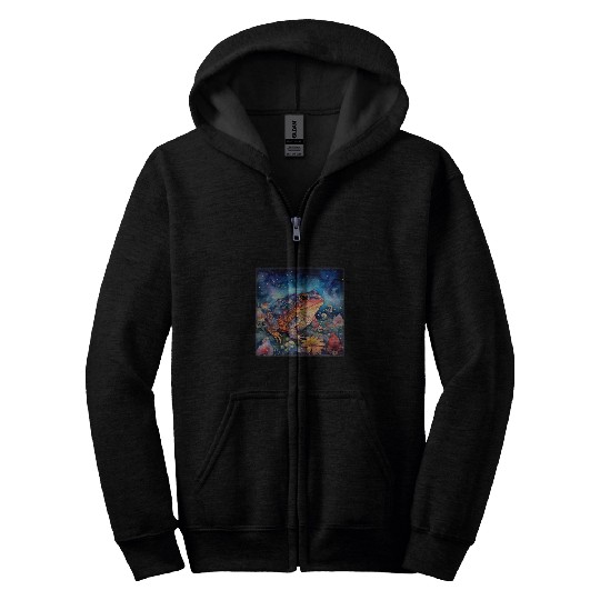 Frog Pet Watercolor Mysterious Mystical Toad Frog Zip Hoodies