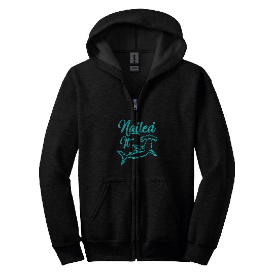 Shark Pet Trendy Nailed It Hammerhead Shark Deep Sea Zip Hoodies