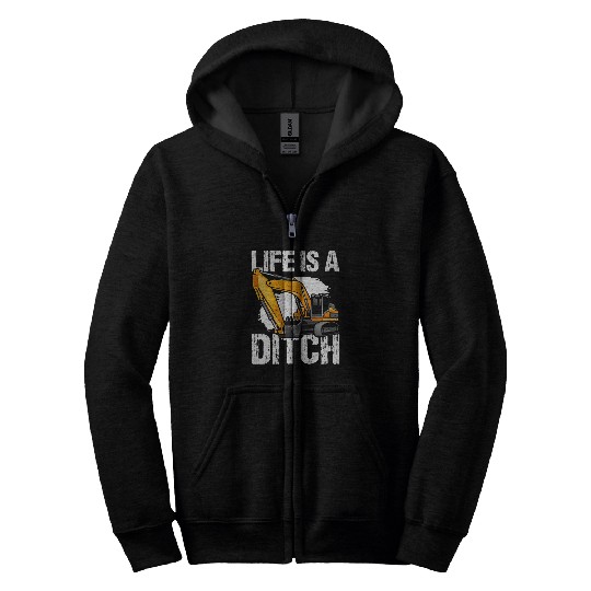 Excavator Fun Heavy Equipment Operator Excavator Driver 2 Zip Hoodies